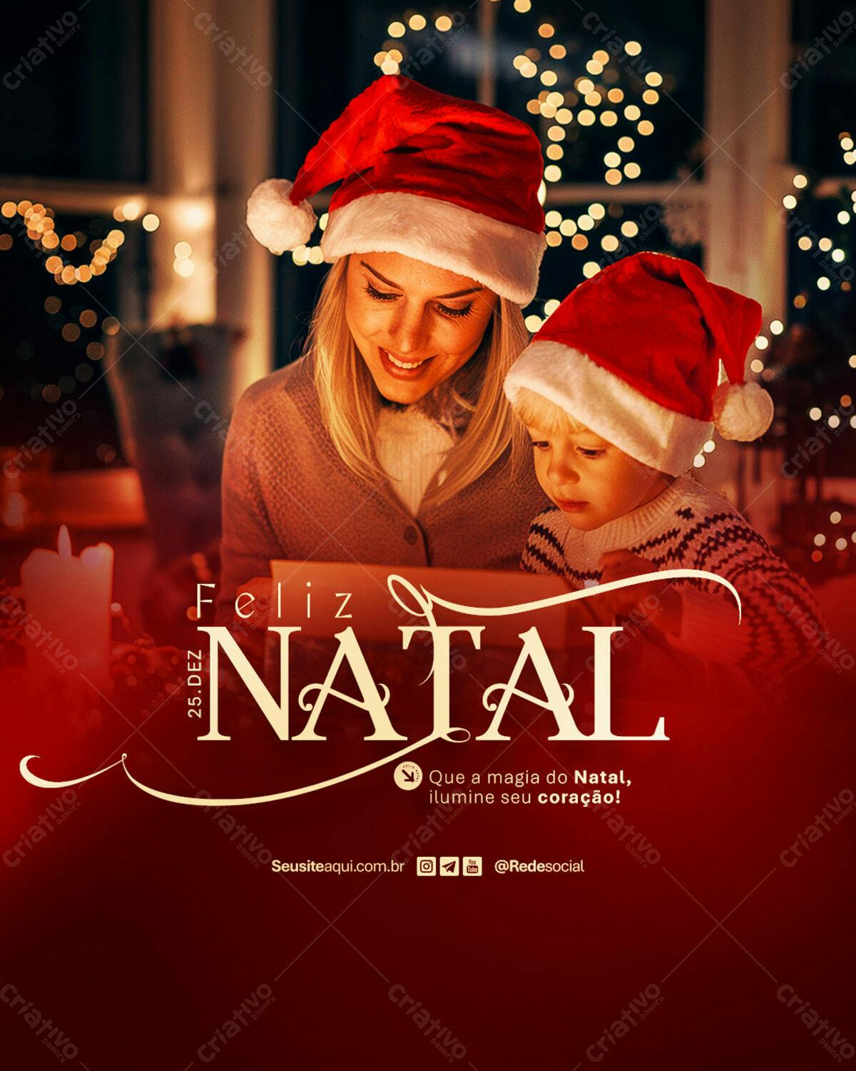 Postagem Natalina Família PSD Editável