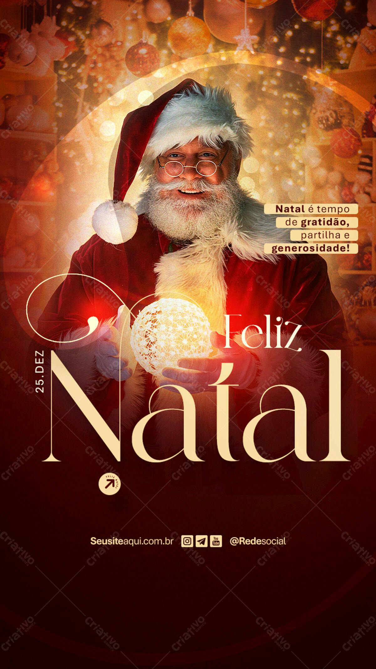 Flyer Natalino com Papai Noel PSD Editável