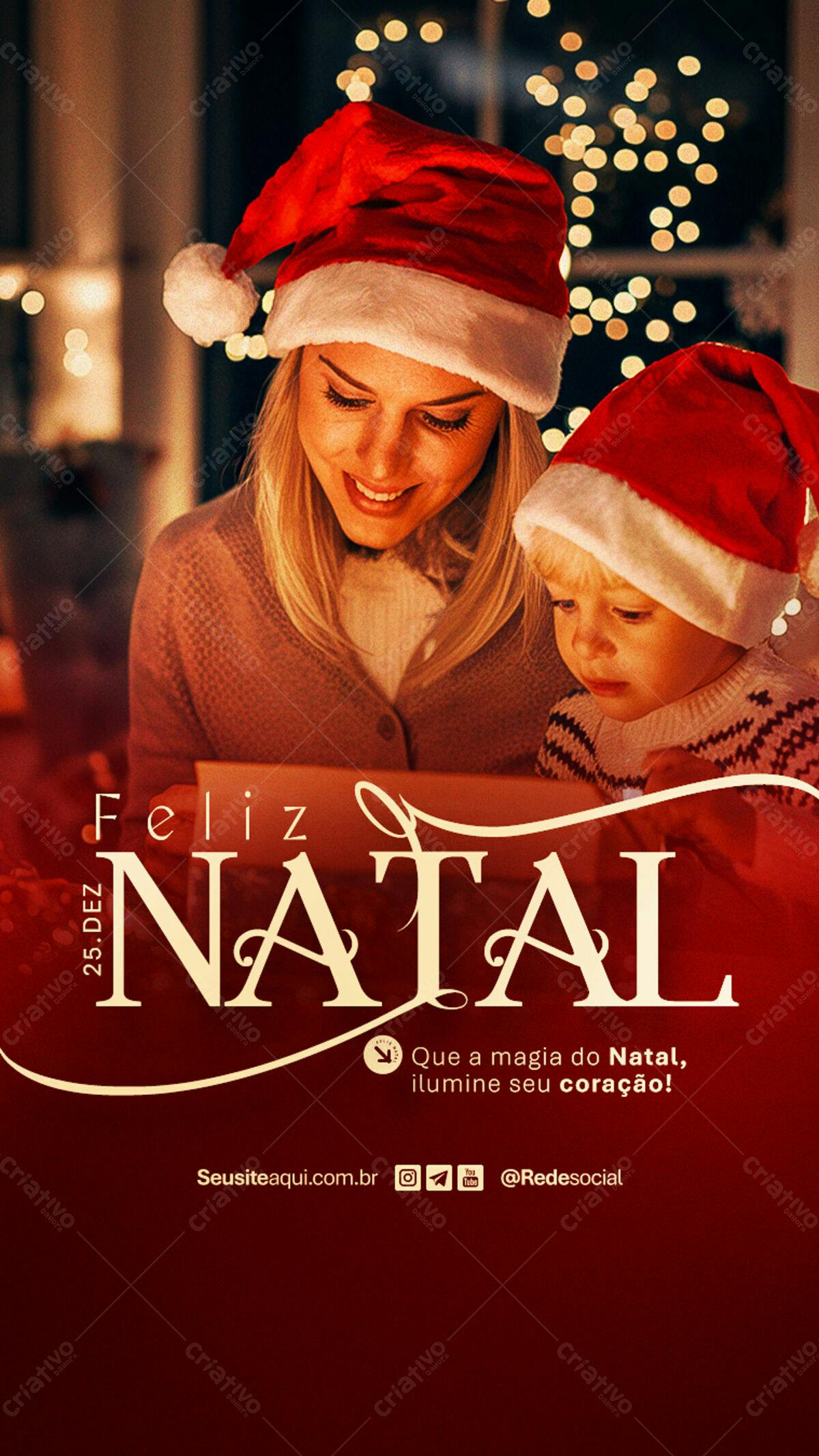 Flyer Natalino com Família PSD Editável