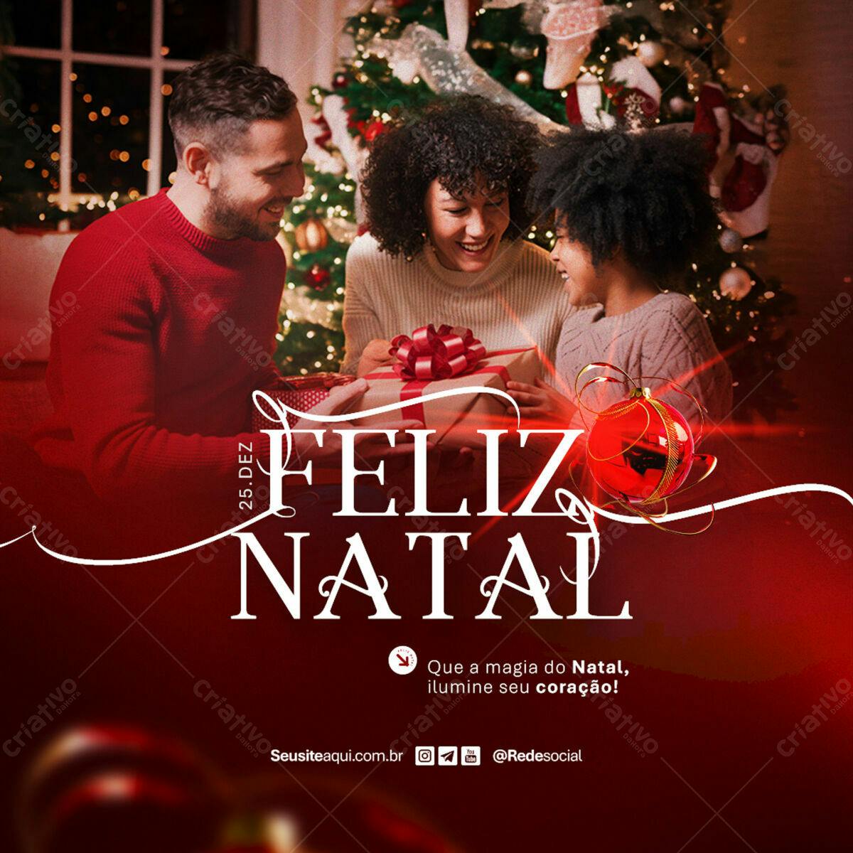 Postagem Natalina Família PSD Editável
