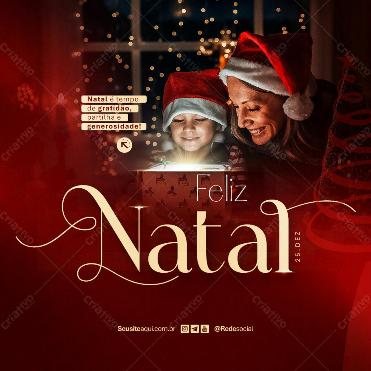 Postagem de Natal PSD Editável