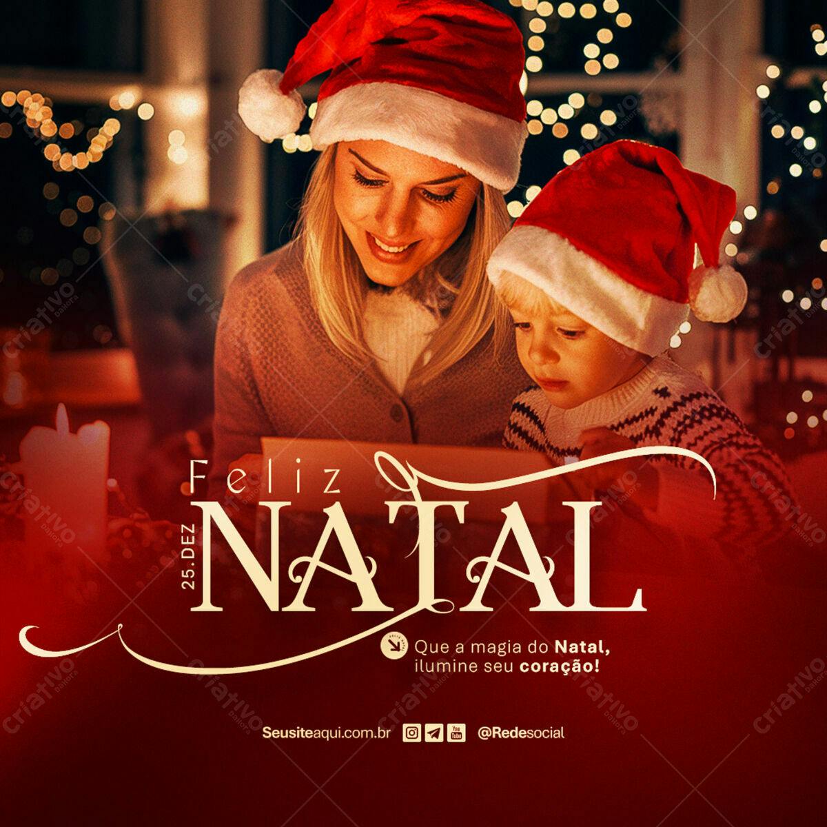 Postagem Natalina Família PSD Editável