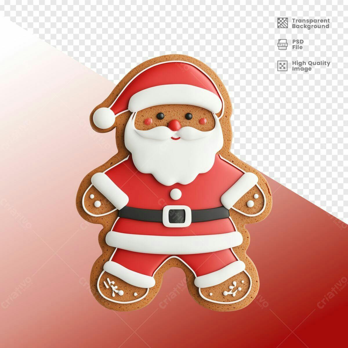 Biscoito Papai Noel Natal PSD Editável