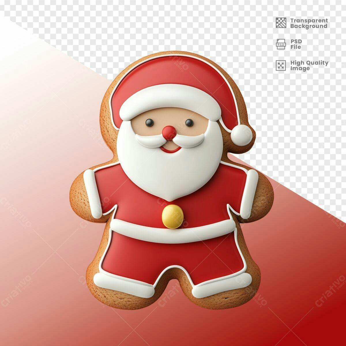 Biscoito Papai Noel Natal PSD Editável