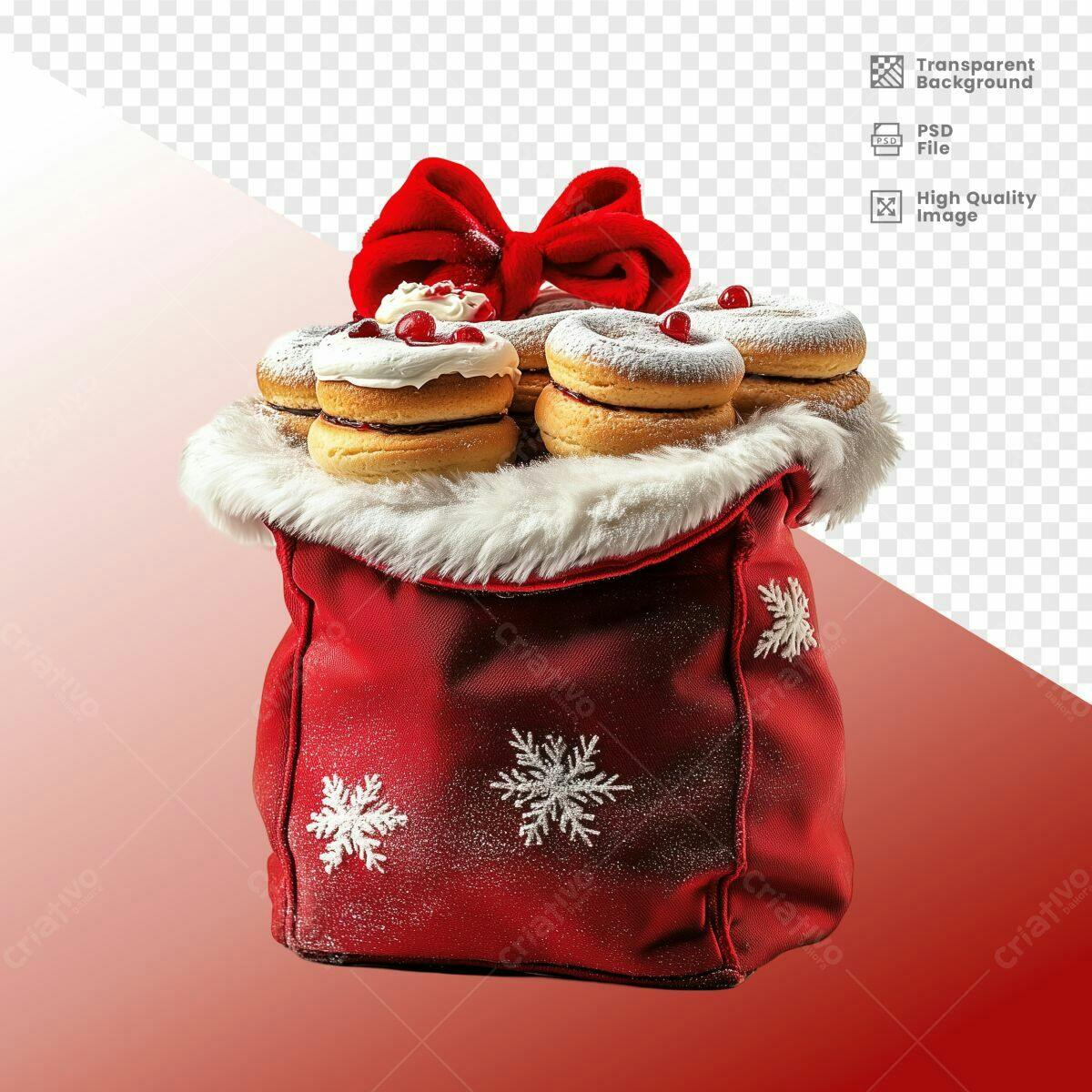 Imagem Natalina com Doces PSD Editável