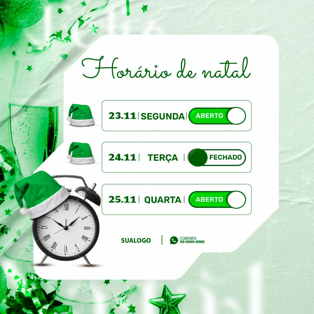 Horários de Natal PSD Editável