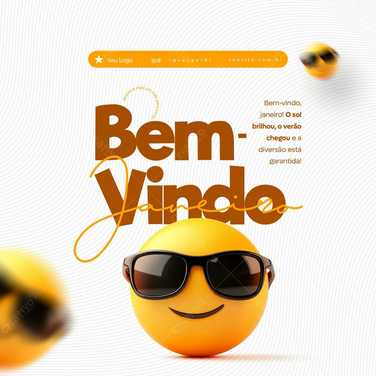 PSD para Boas Vindas Janeiro PSD Editável