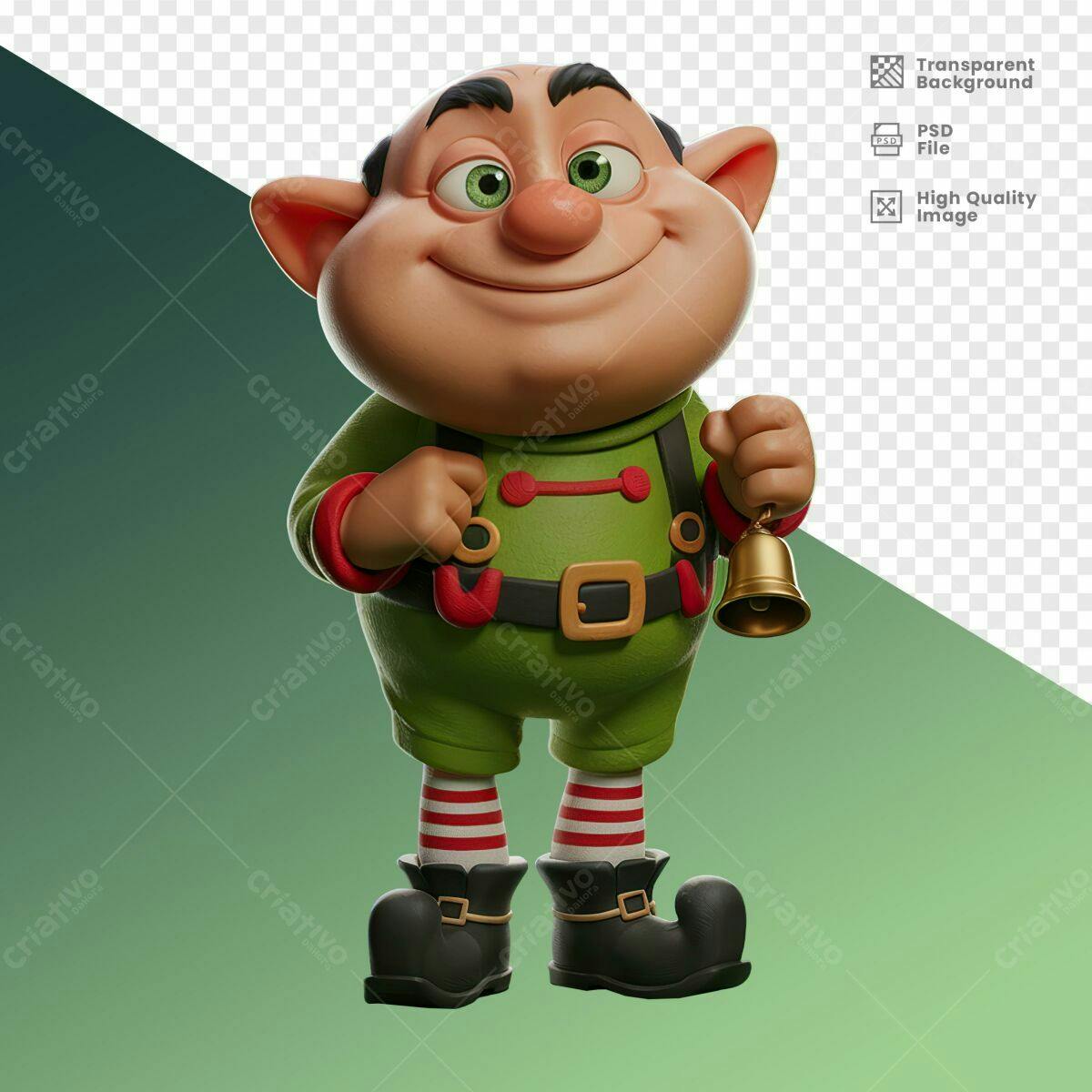 Personagem Natalino 3D PSD Editável