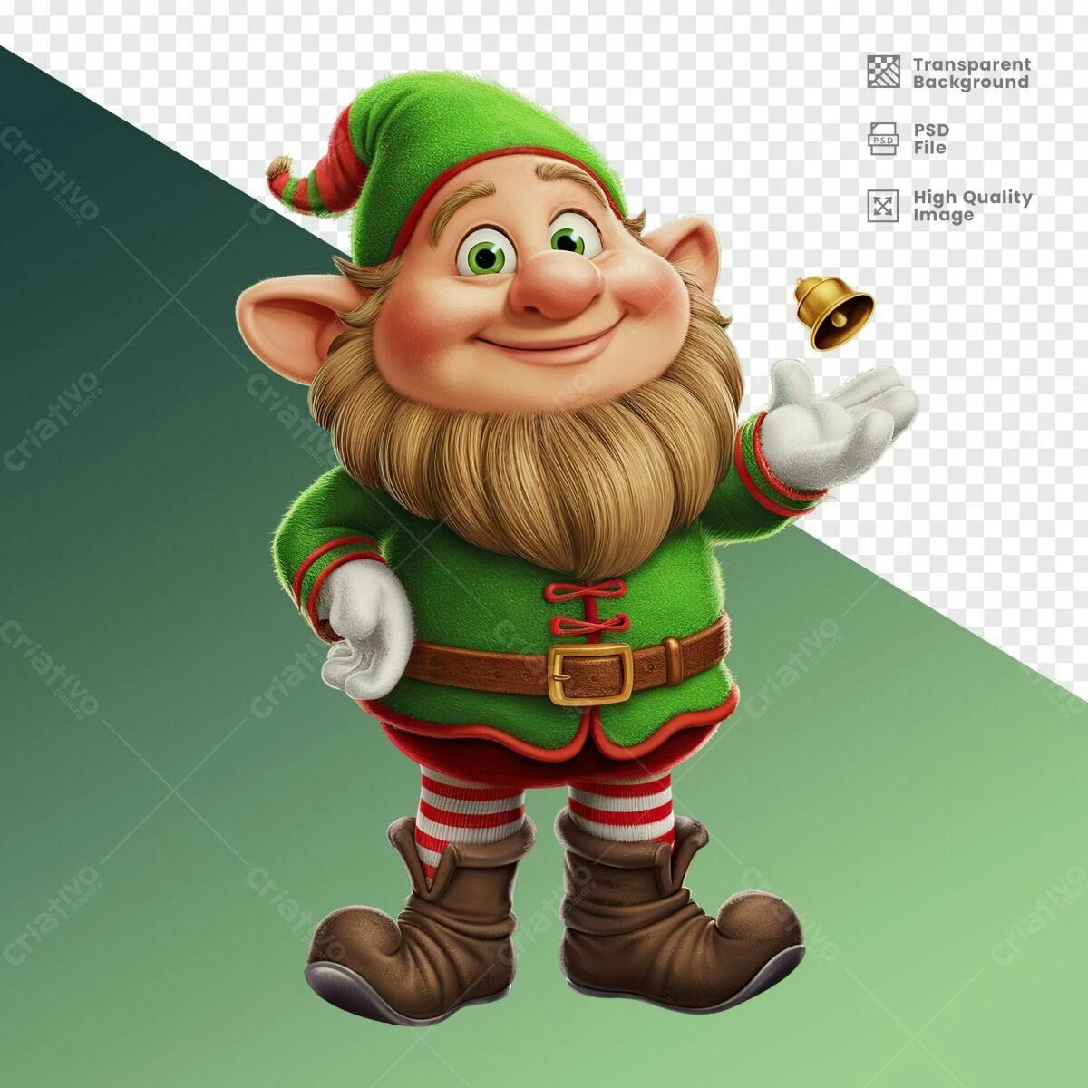 Personagem Natalino Duende PSD Editável