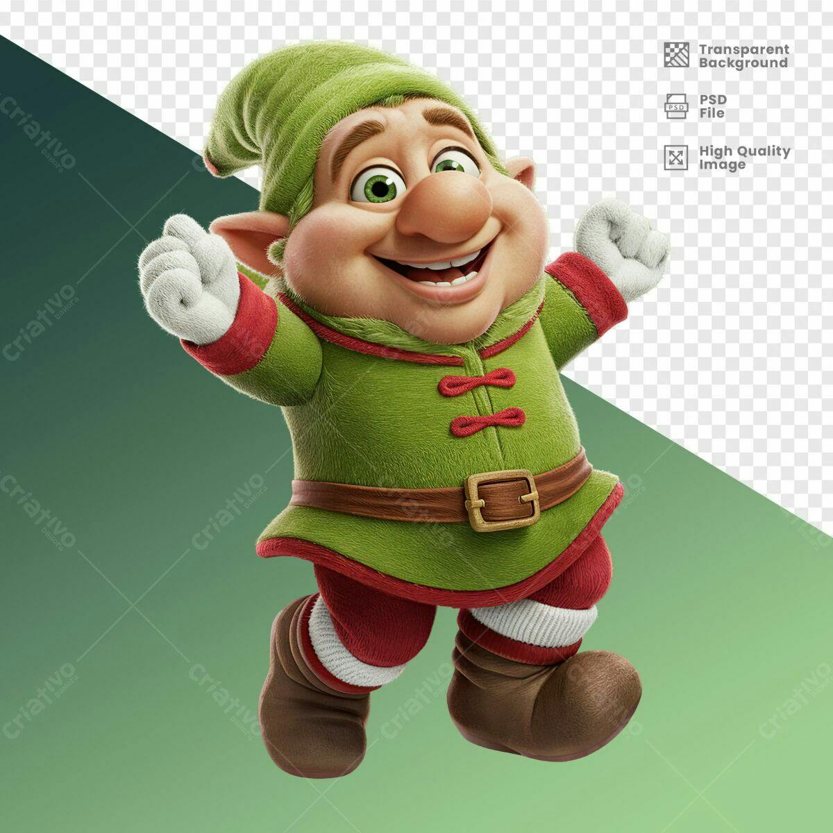 Personagem Natalino Alegre PSD Editável