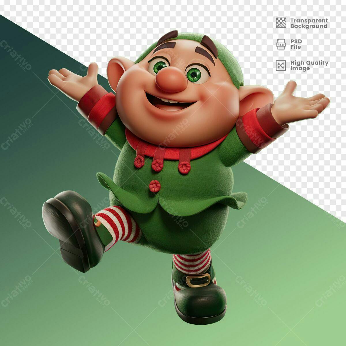 Personagem Natalino 3D PSD Editável