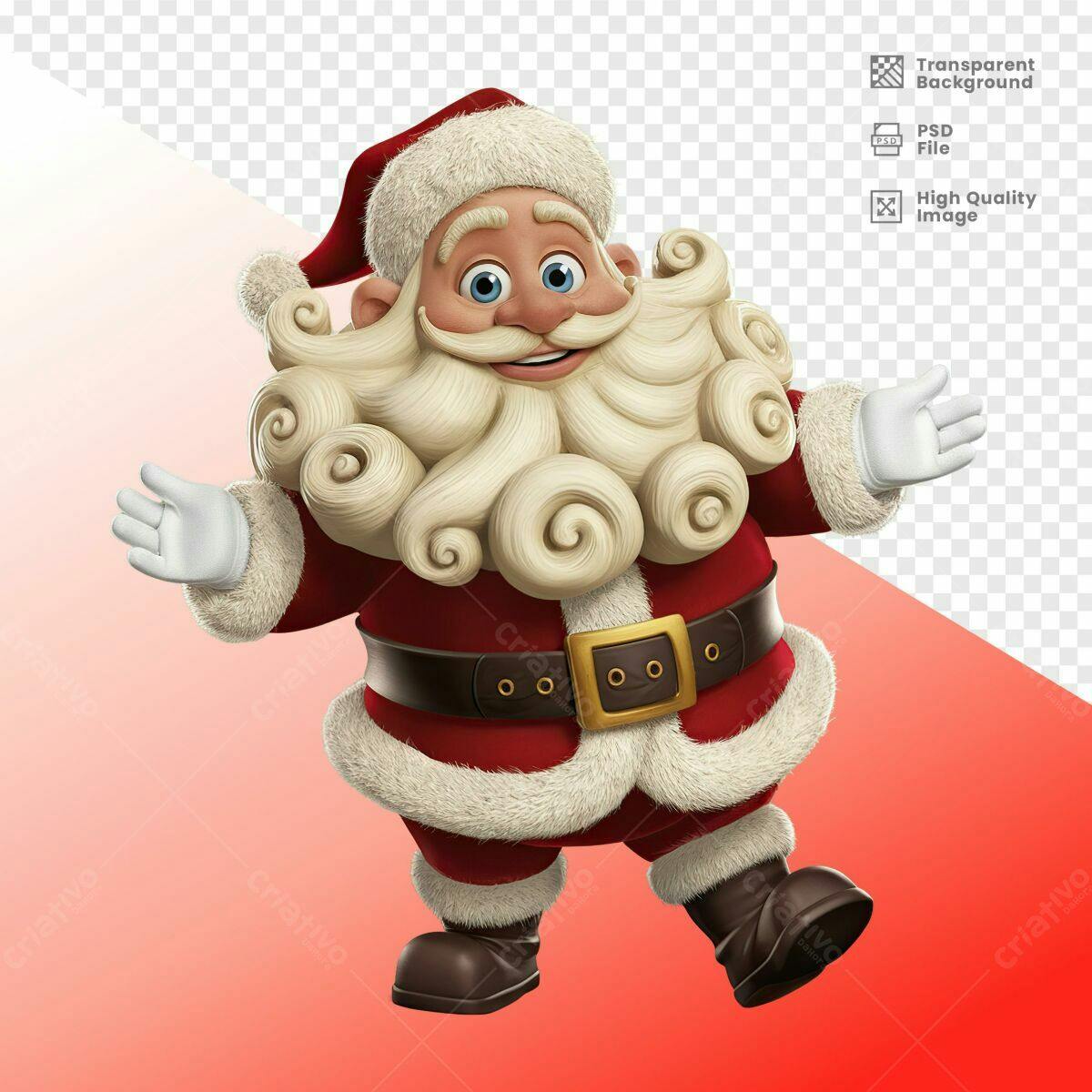 Personagem Papai Noel Natal PSD Editável