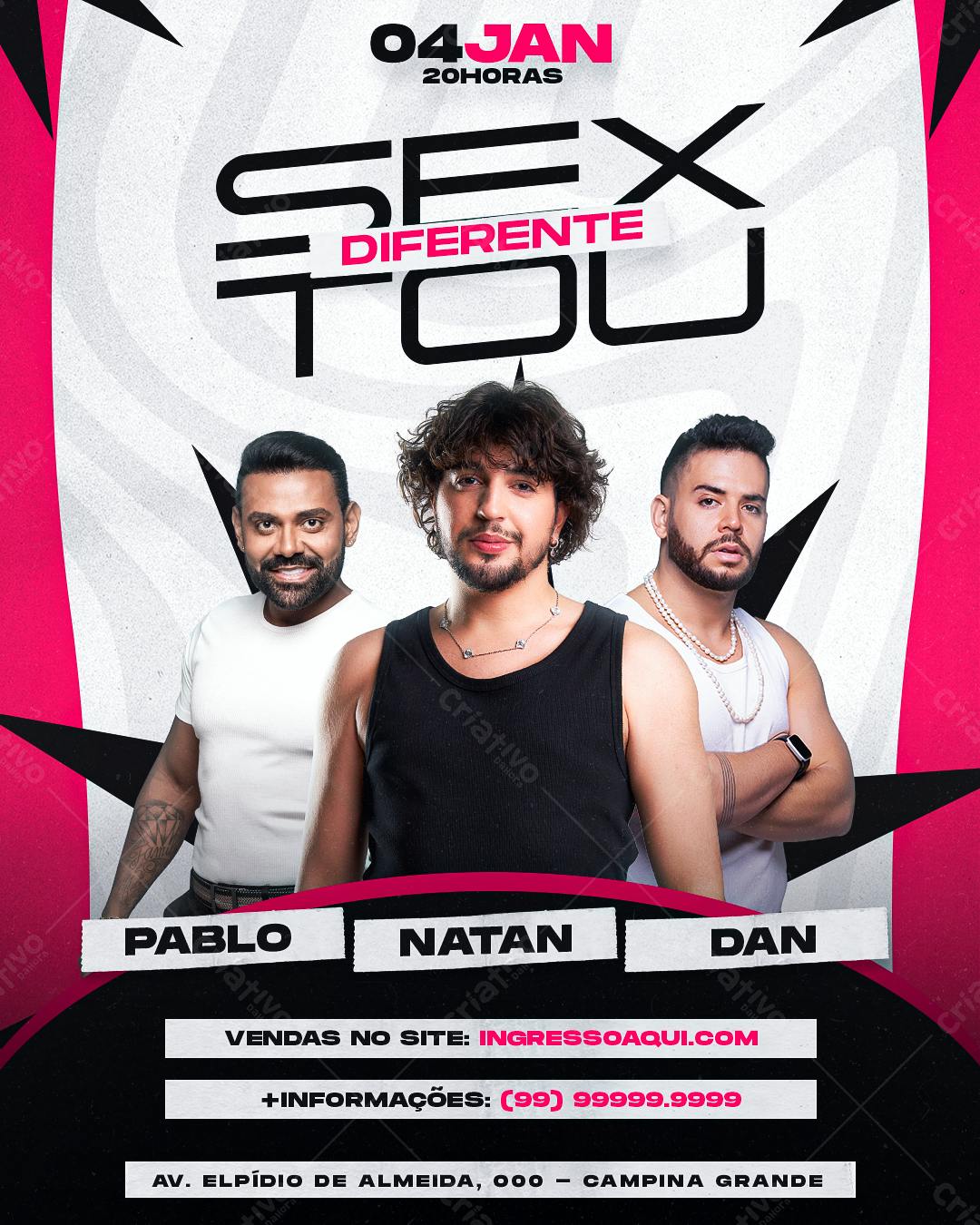 Flyer para Show Sex Tour PSD Editável