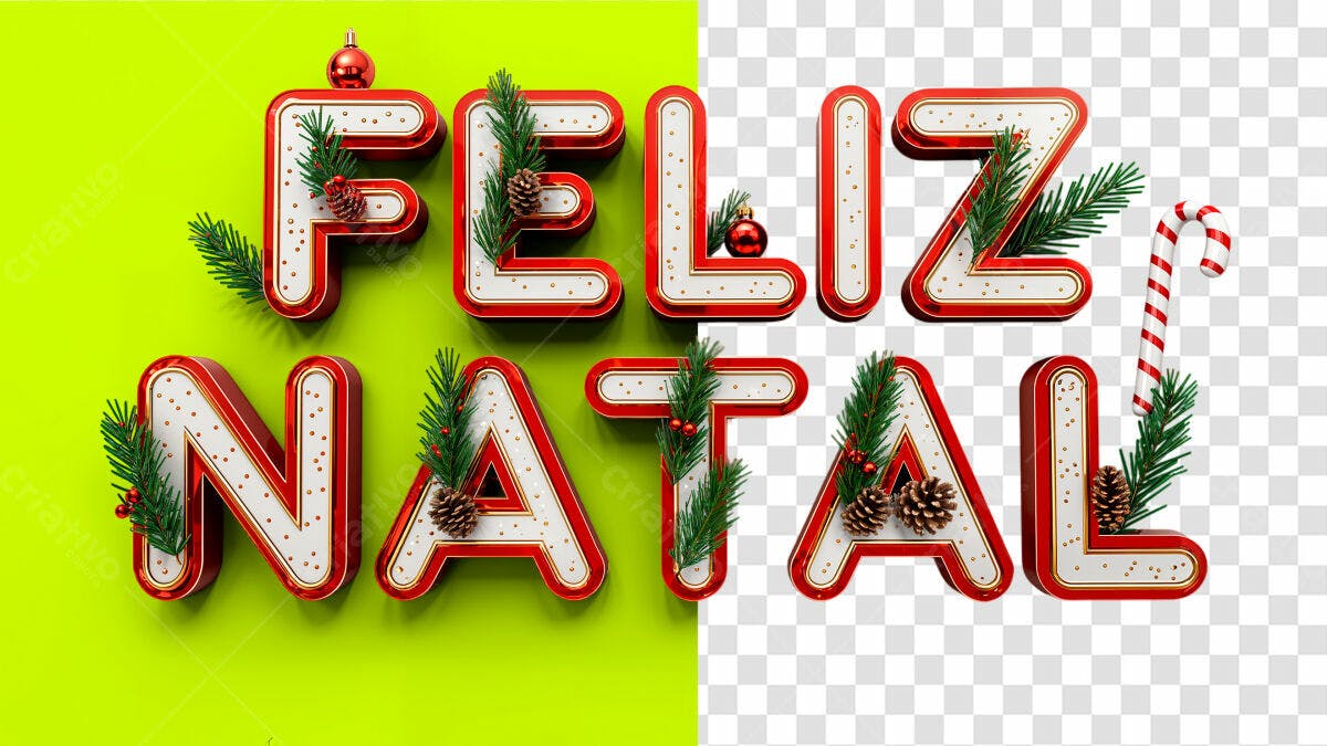 Feliz Natal 3D PSD Editável