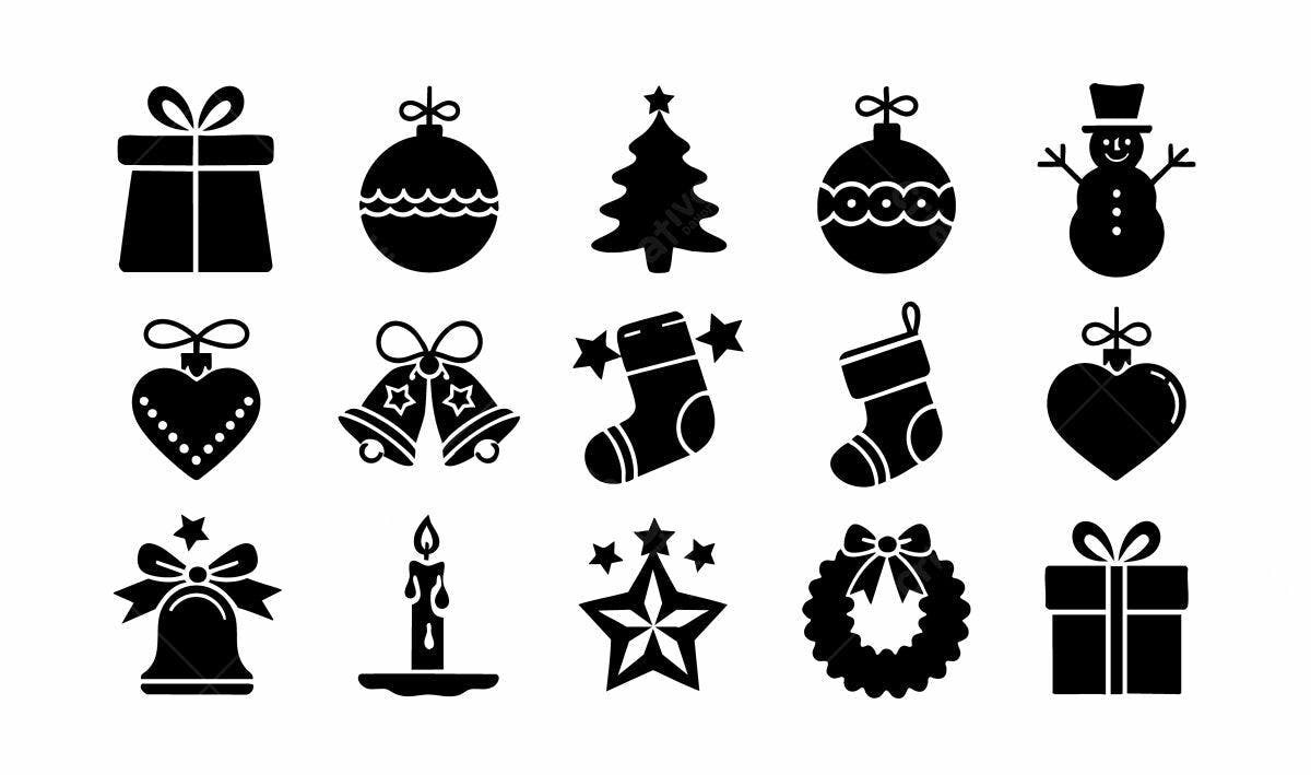 Kit de ícones de Natal PSD Editável