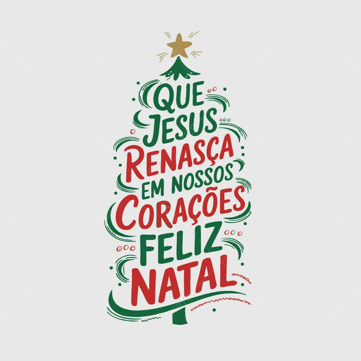 Arte Natalina com Mensagem Religiosa PSD Editável