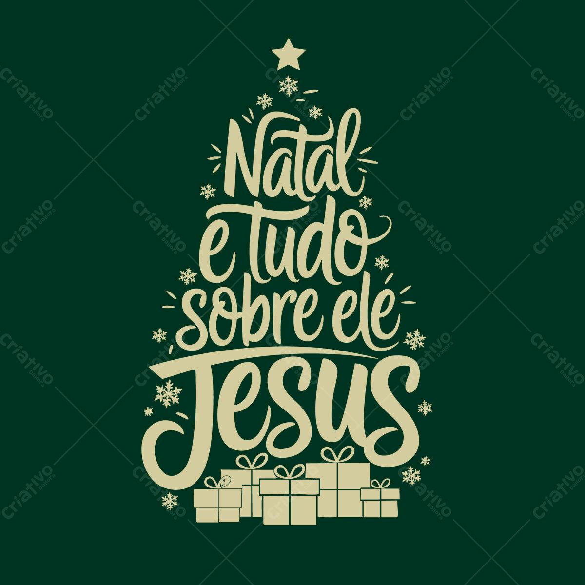 Arte para Natal com Mensagem Religiosa PSD Editável