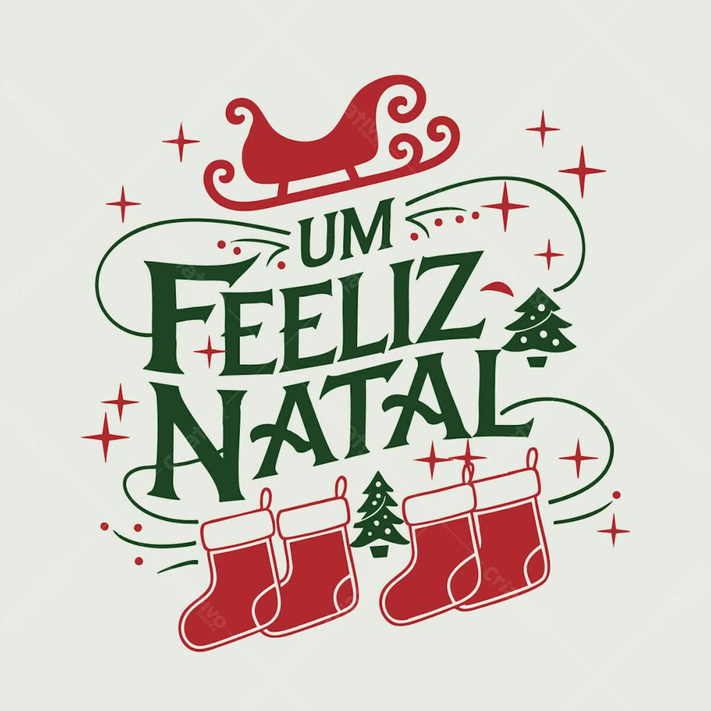 Um Feliz Natal Vector Illustração
