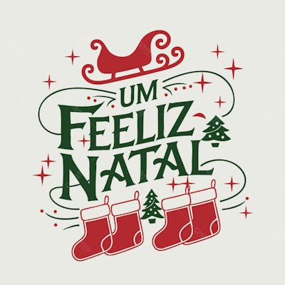 Um Feliz Natal Vector Illustração