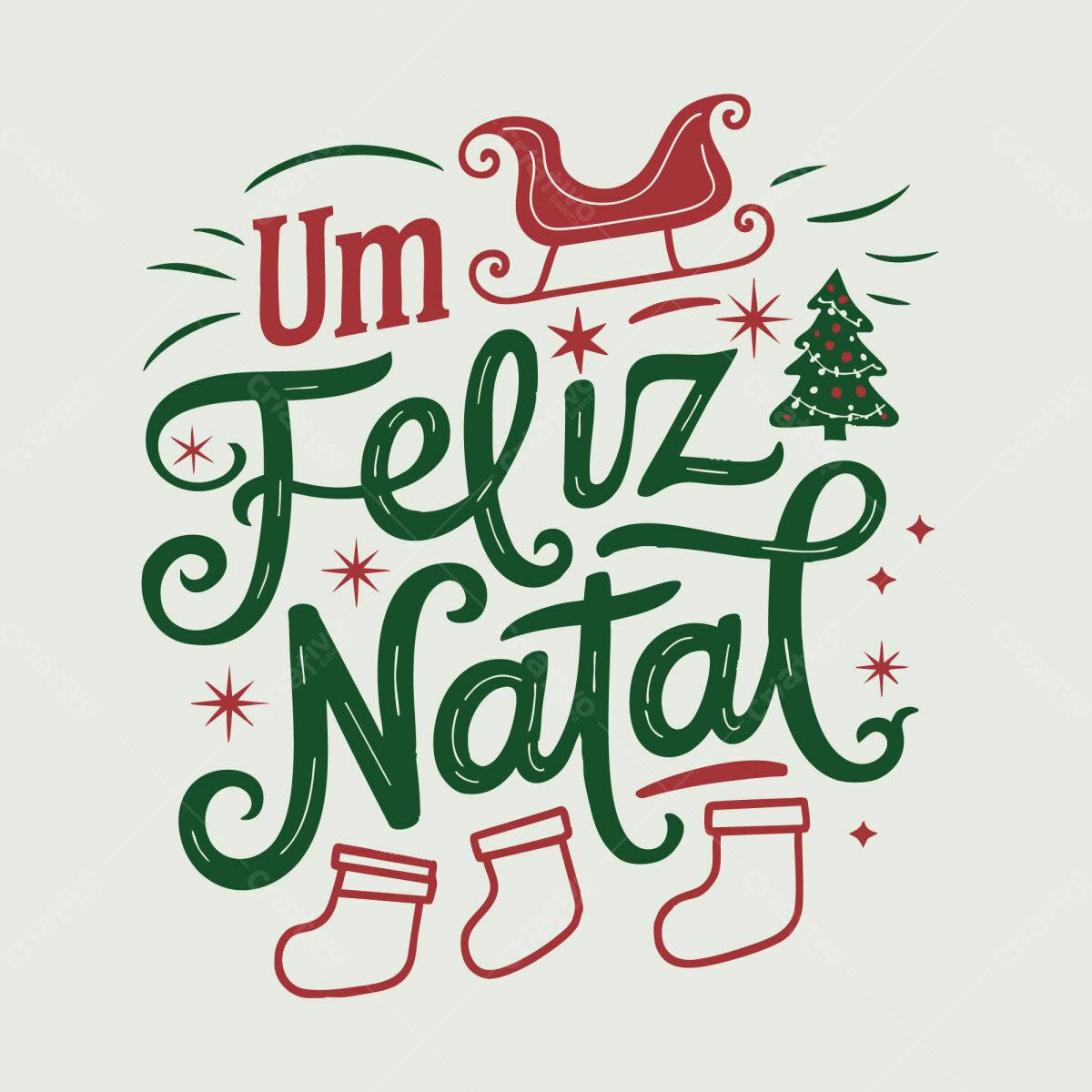 Arte Natalina Feliz Natal PSD Editável