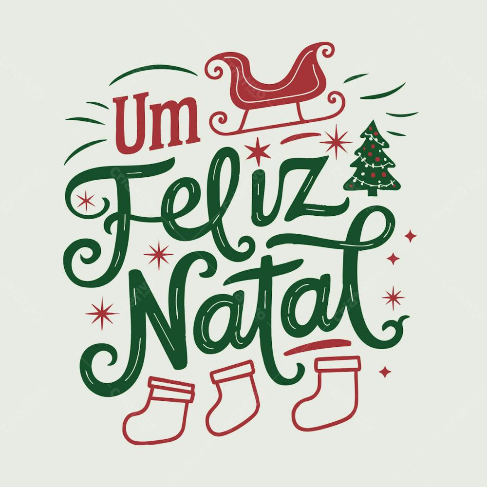 Um Feliz Natal Vector Illustração