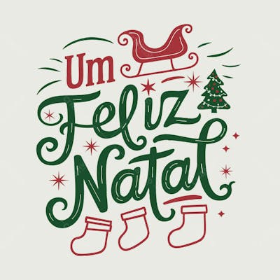 Um Feliz Natal Vector Illustração