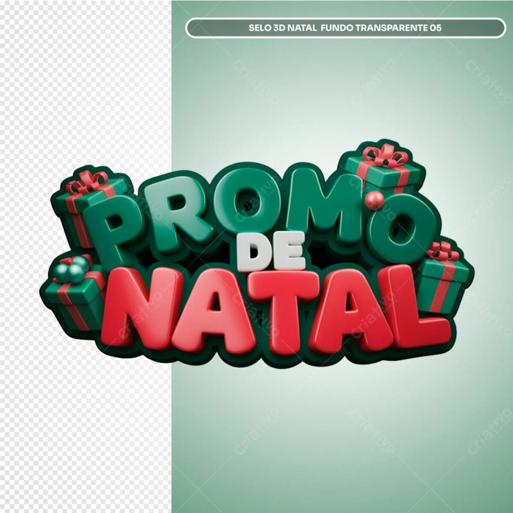 Selo 3D Natal Fundo Transparente 05