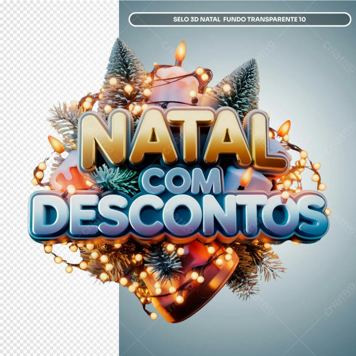Selo Natalino com Descontos PSD Editável