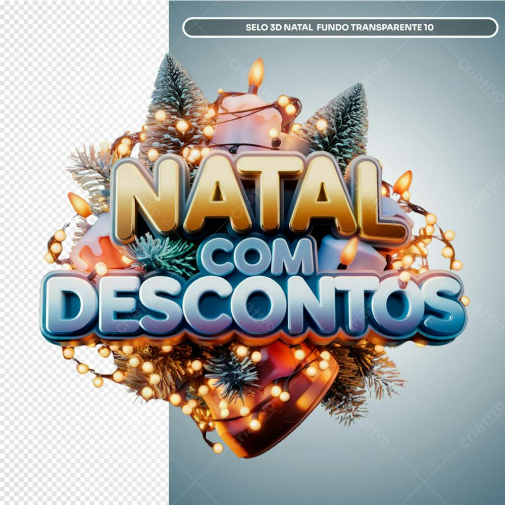 Selo 3D Natal Fundo Transparente 10