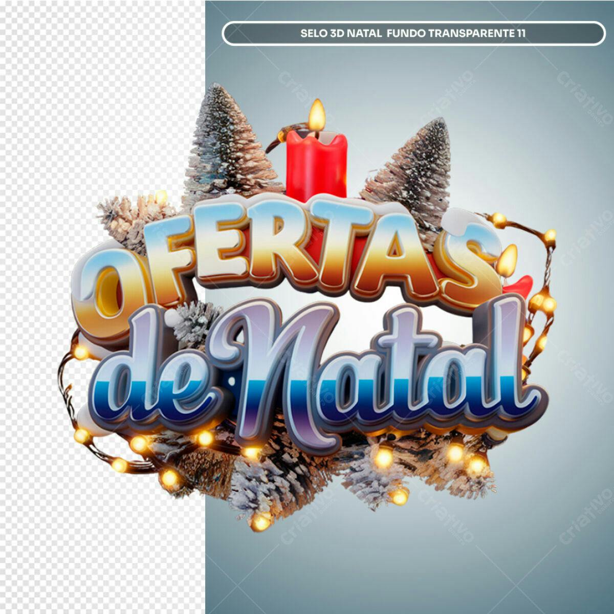 Selo 3D Natal Ofertas PSD Editável