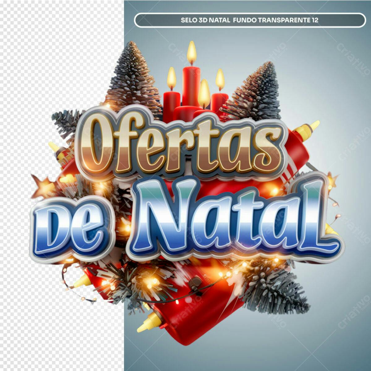 Selo 3D Ofertas de Natal PSD Editável