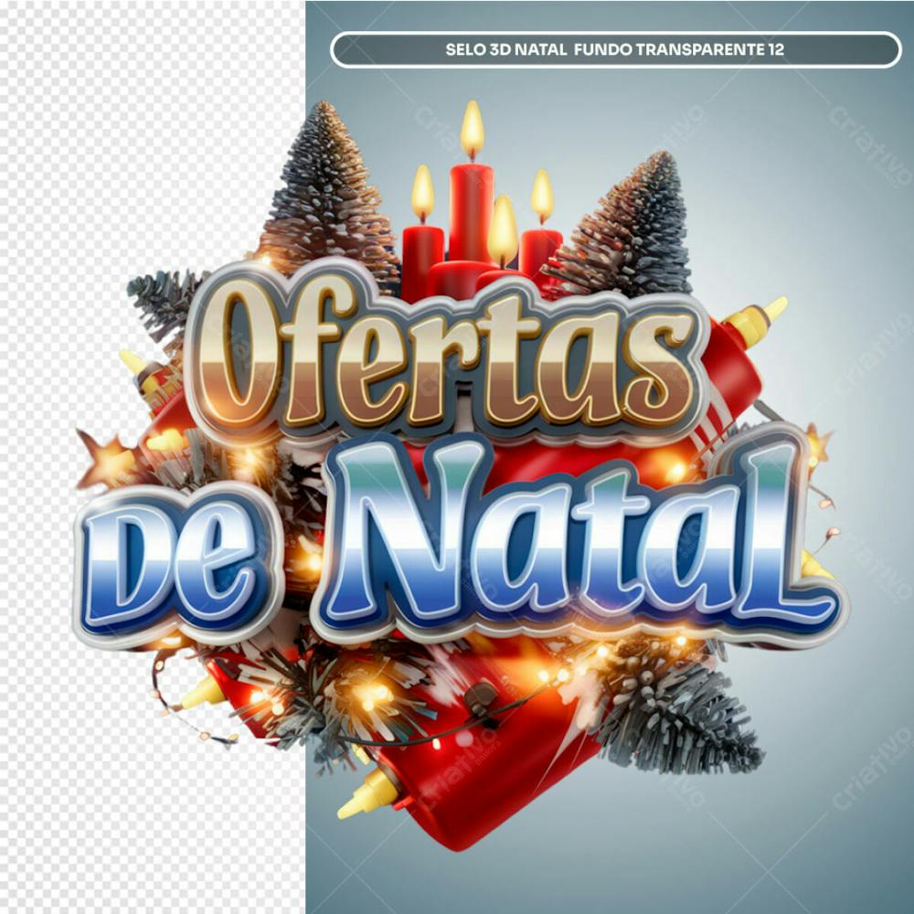 Selo 3D Natal Fundo Transparente 12