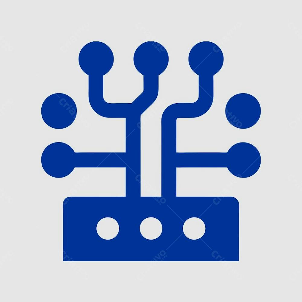 Icon Logo Fibra Óptica vetor