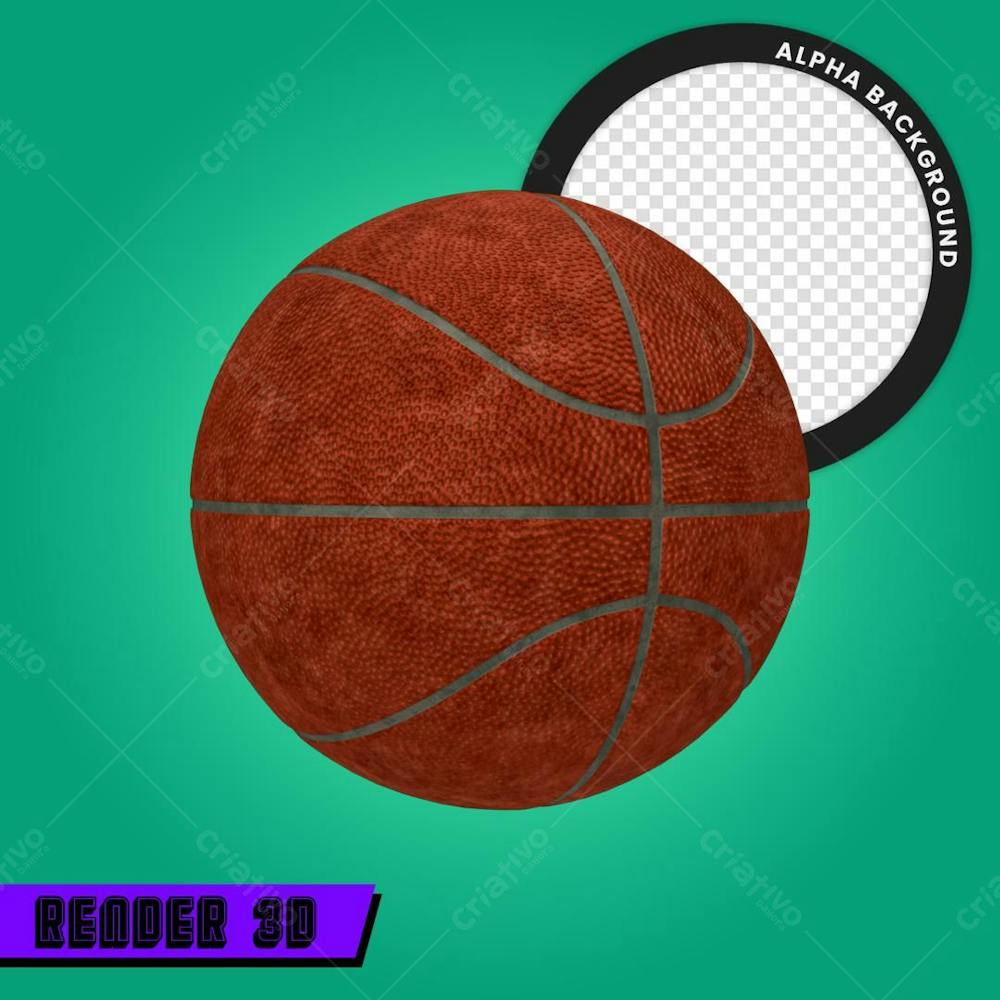 Bola De Basquete Render 3D Fundo Transparente