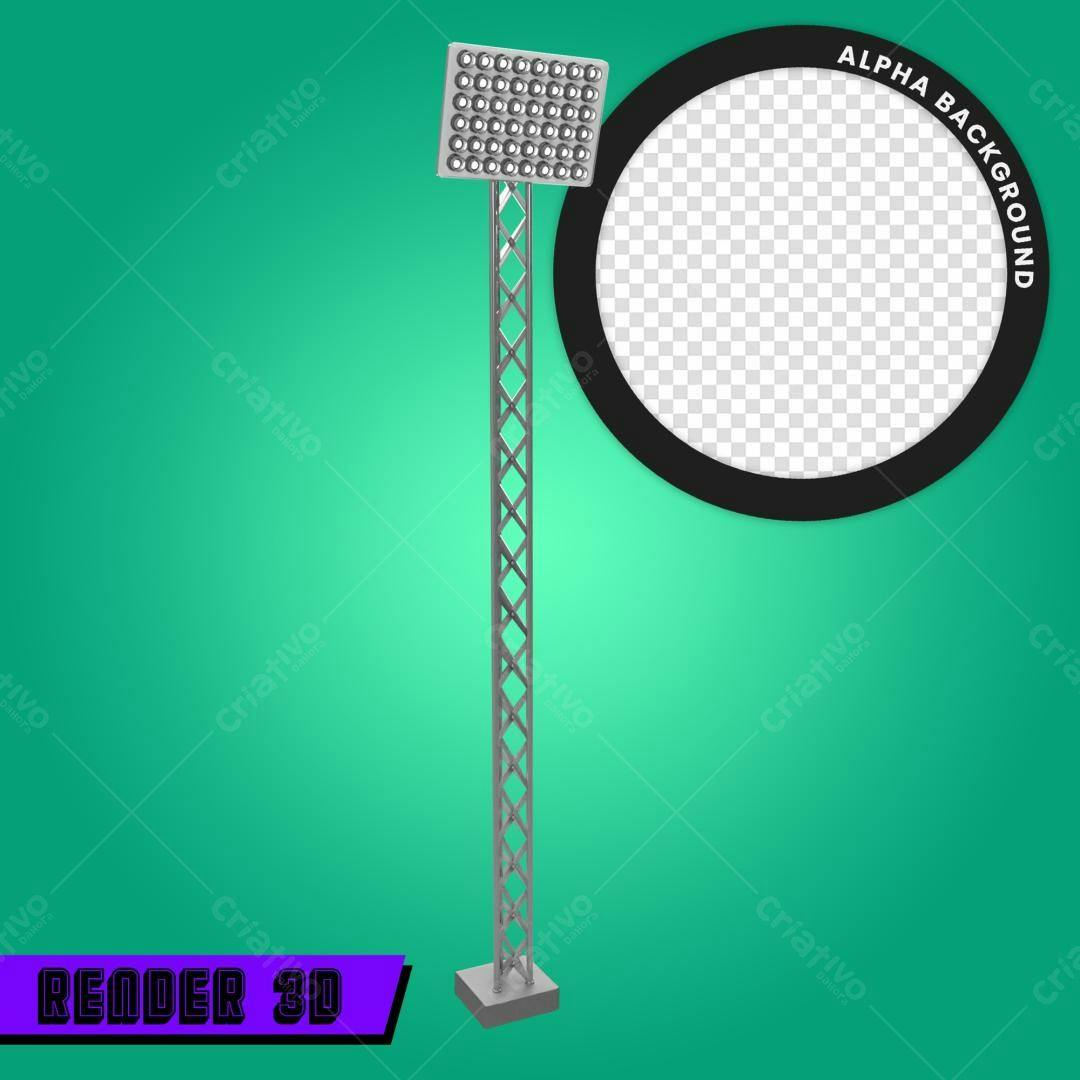 Modelo de Projeção Iluminação Estádio PSD Editável