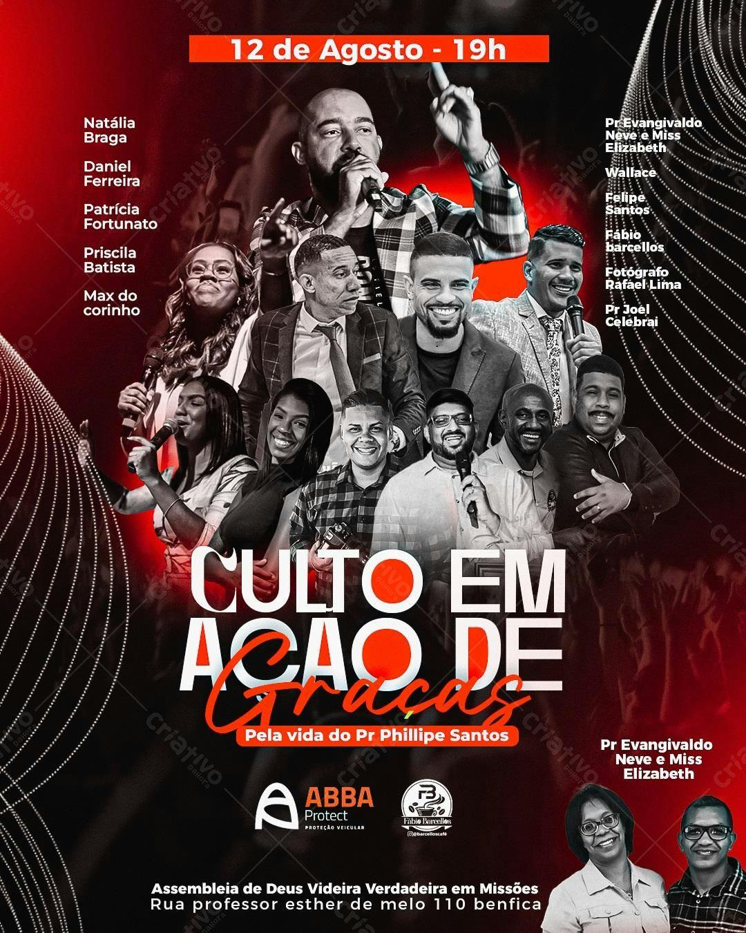 Flyer para Culto de Ação de Graças PSD Editável