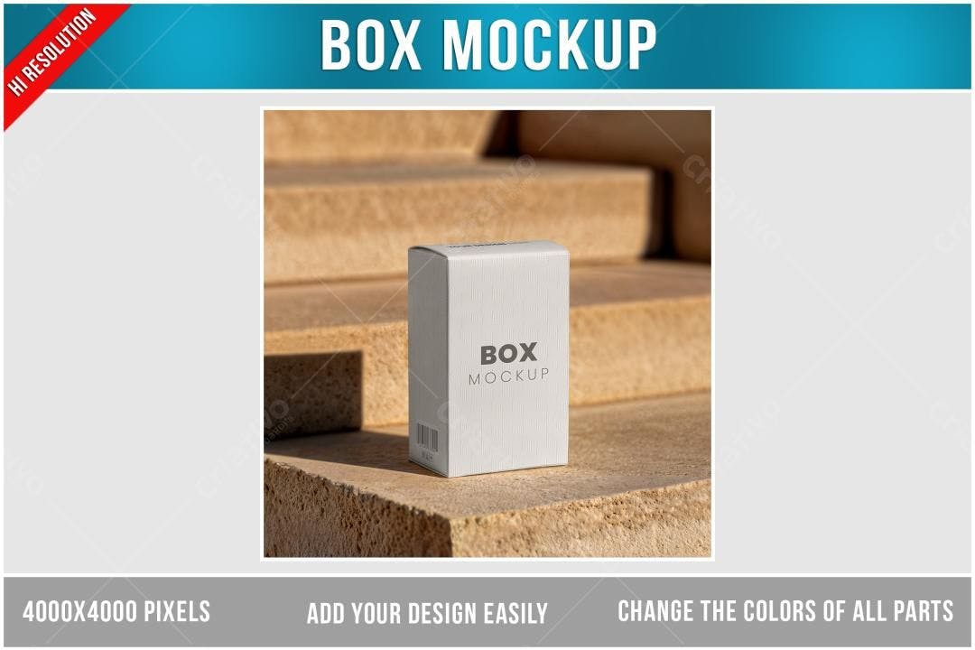 Mockup de Caixa Branca em Cenário Moderno