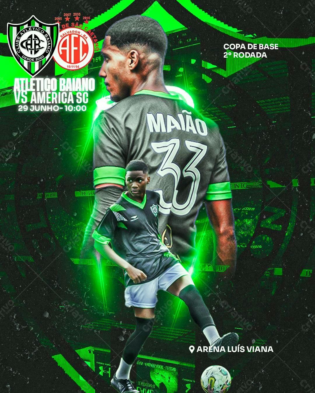 Flyer Atlético Baiano x América PSD Editável