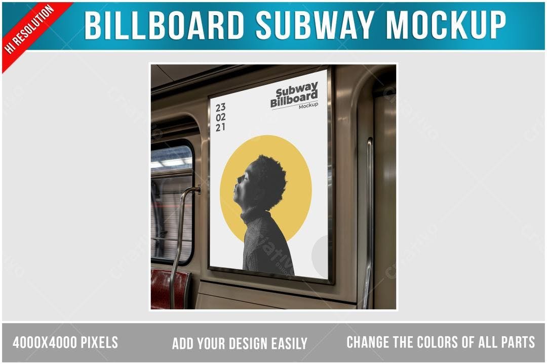 Mockup de Anúncio em Metrô: Design Moderno