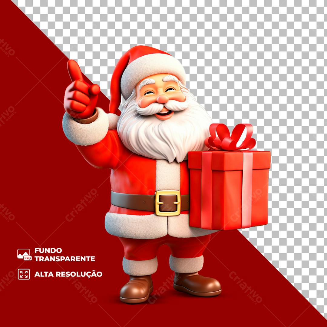 Icone Natal Papai Noel com Presente PNG com fundo transparente