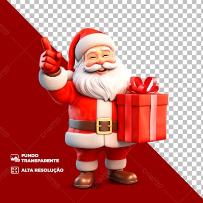 Icone Natal Papai Noel com Presente PNG com fundo transparente