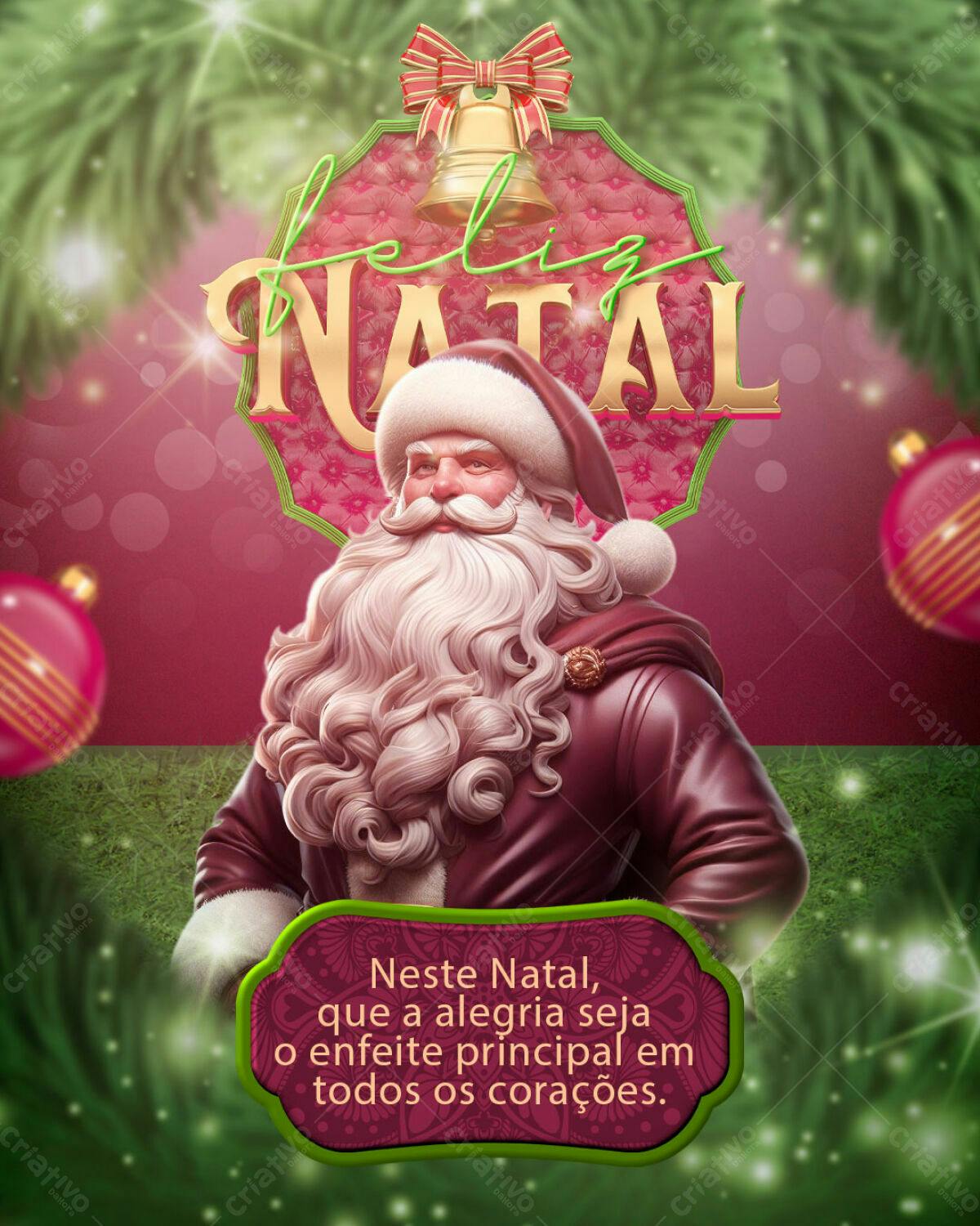 Feliz Natal Papai Noel PSD Editável