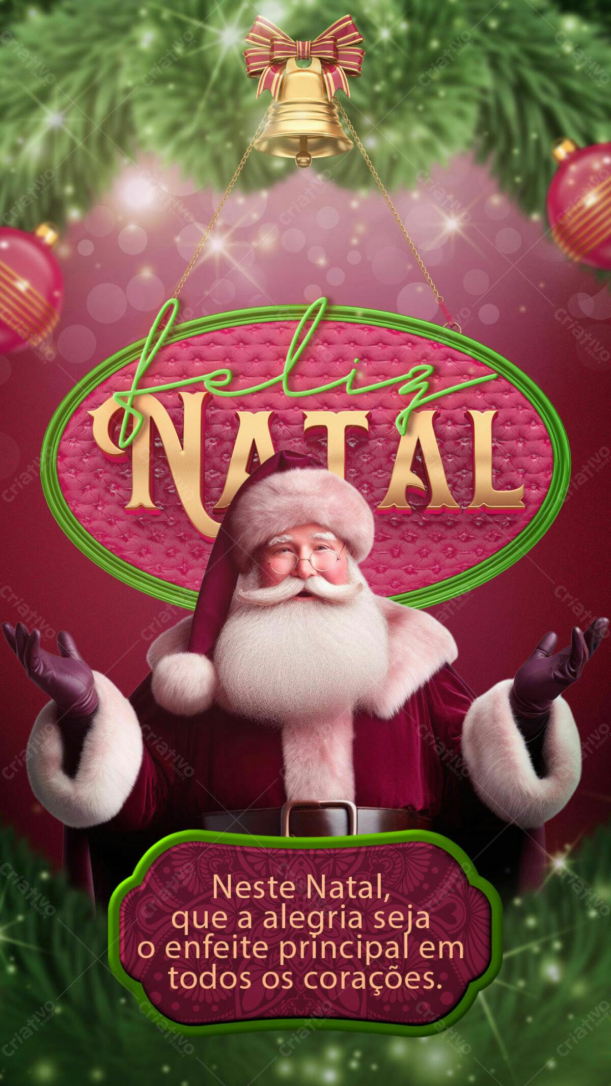 Convite Natalino com Papai Noel PSD Editável