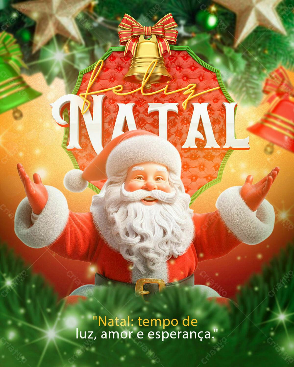 Flyer Natalino com Papai Noel PSD Editável