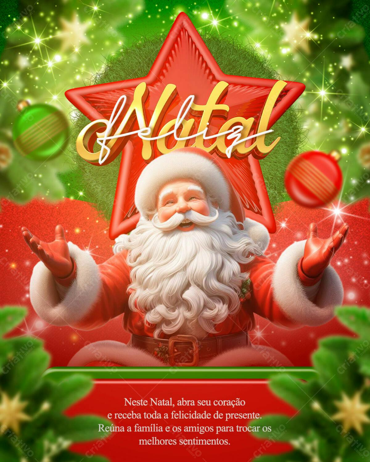 Flyer de Natal com Papai Noel PSD Editável