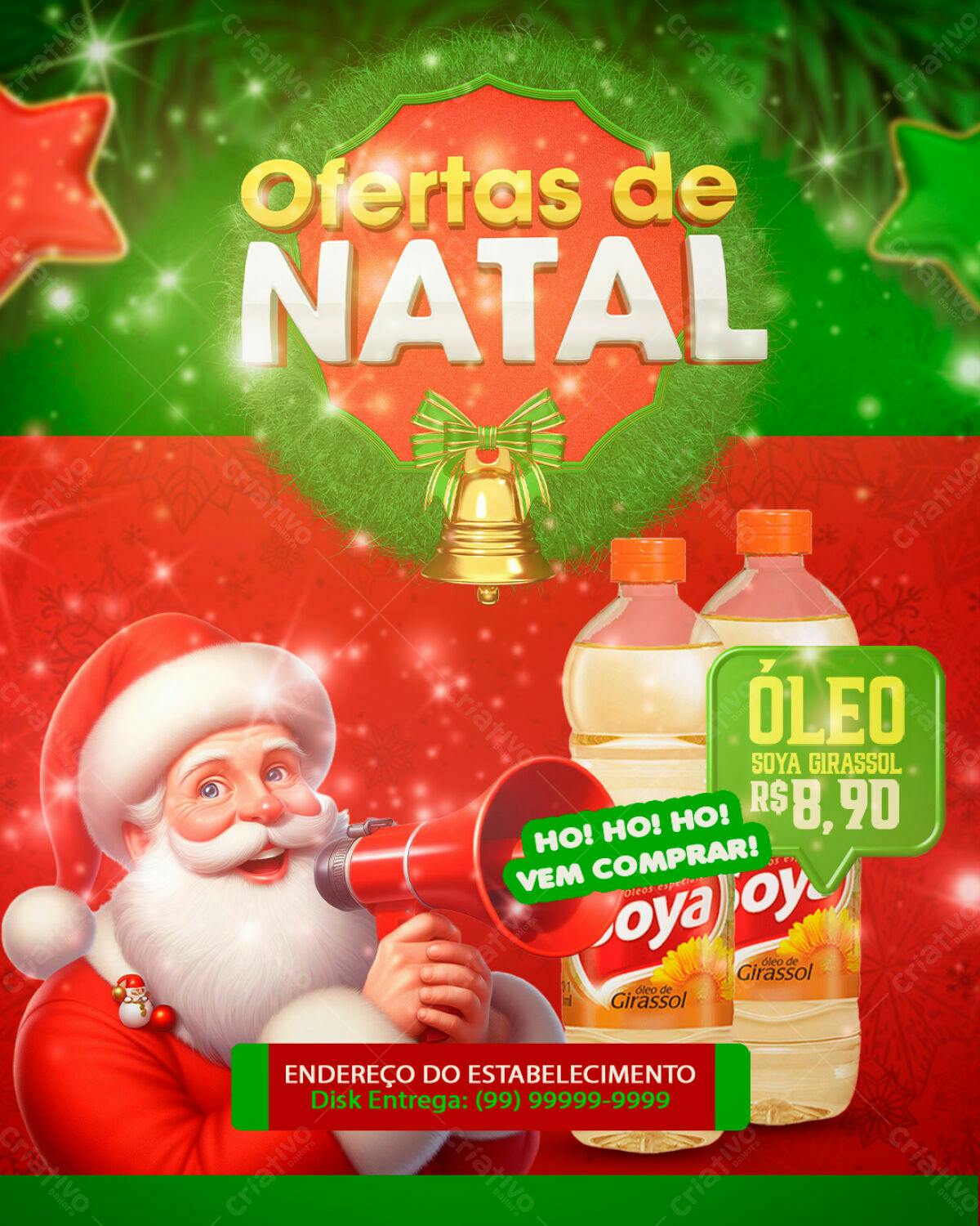 Flyer para Ofertas de Natal PSD Editável