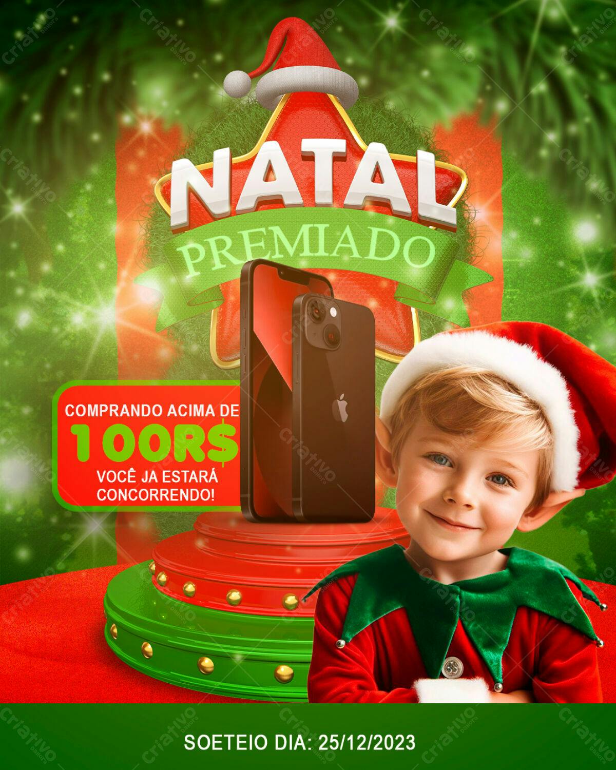 Flyer Natal Premiado PSD Editável