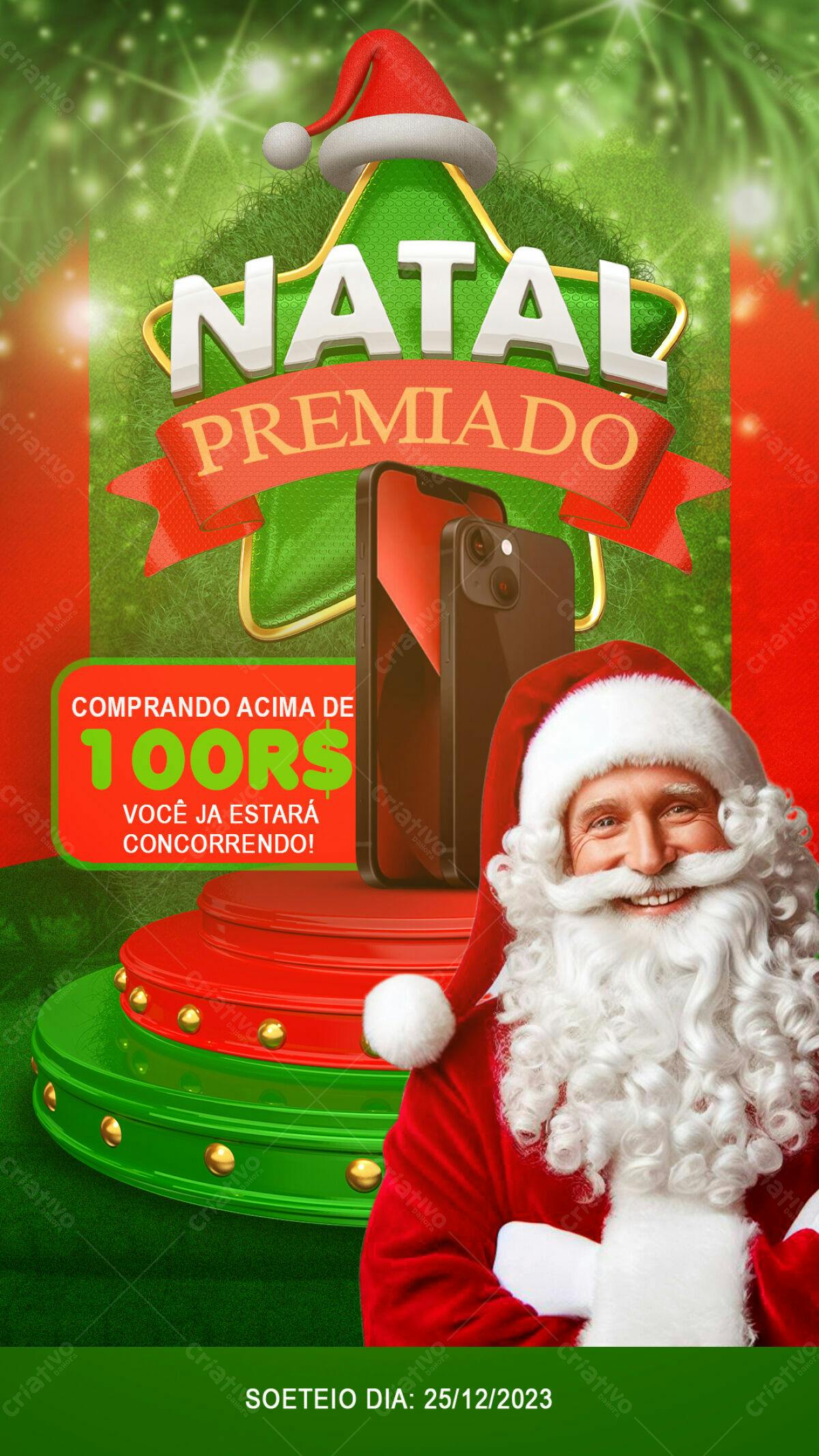 Flyer Natal Premiado PSD Editável