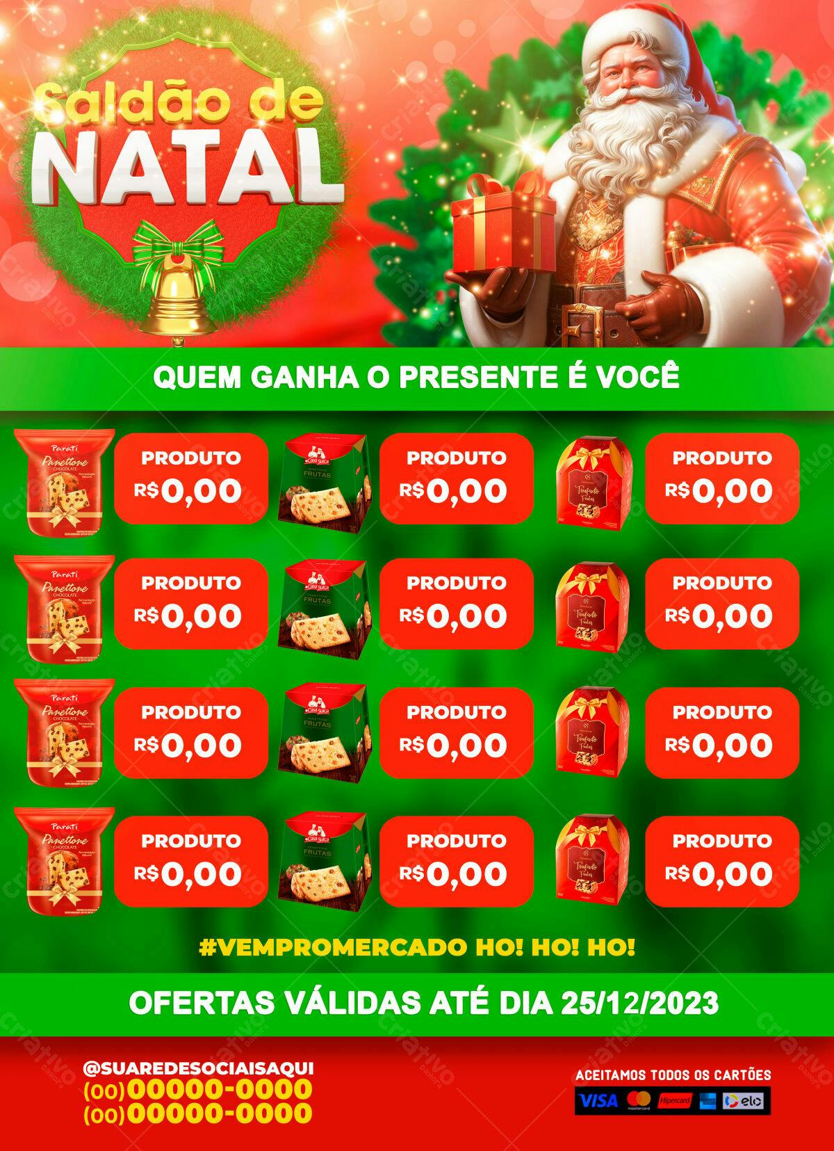 Flyer Saldão de Natal com Panetones PSD Editável