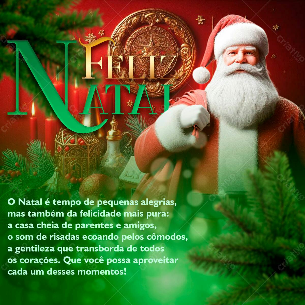 Feliz Natal PSD Editável para Cartão de Boas Festas